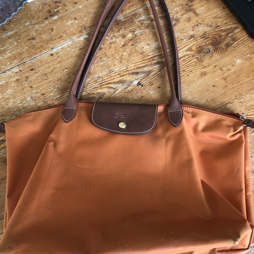 Longchamp Le Plaige Original size L Tote in Orange